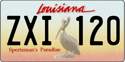 LA license plate ZXI120