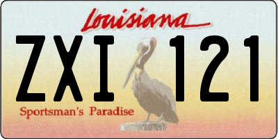 LA license plate ZXI121