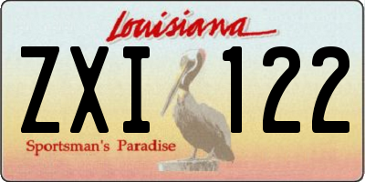 LA license plate ZXI122