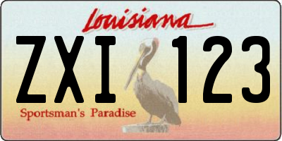 LA license plate ZXI123