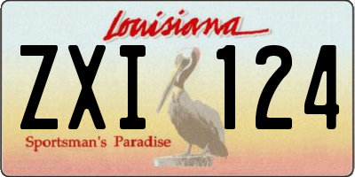 LA license plate ZXI124