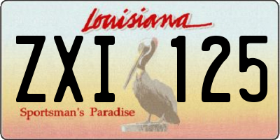 LA license plate ZXI125