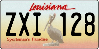 LA license plate ZXI128