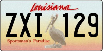 LA license plate ZXI129