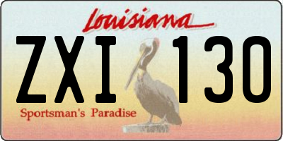 LA license plate ZXI130