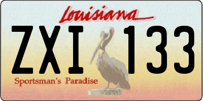 LA license plate ZXI133