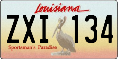 LA license plate ZXI134