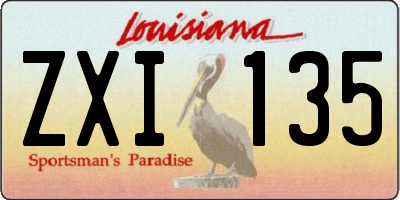 LA license plate ZXI135