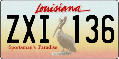 LA license plate ZXI136