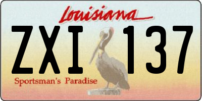 LA license plate ZXI137