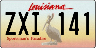 LA license plate ZXI141