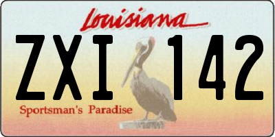 LA license plate ZXI142