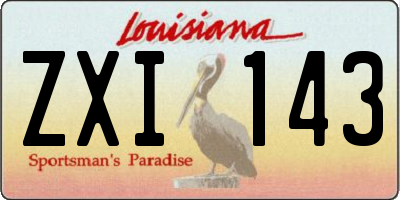 LA license plate ZXI143