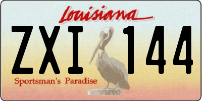 LA license plate ZXI144