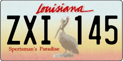 LA license plate ZXI145