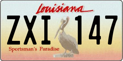 LA license plate ZXI147