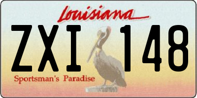 LA license plate ZXI148