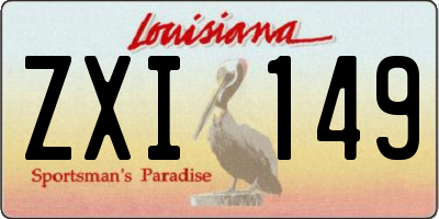 LA license plate ZXI149