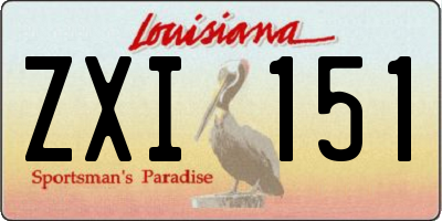 LA license plate ZXI151