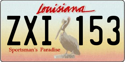 LA license plate ZXI153