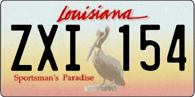 LA license plate ZXI154