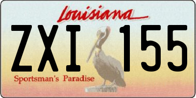 LA license plate ZXI155