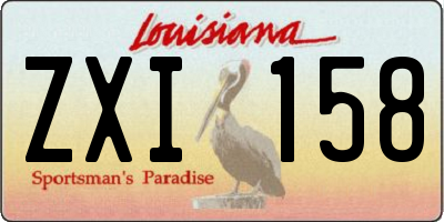 LA license plate ZXI158