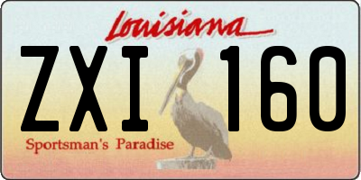 LA license plate ZXI160