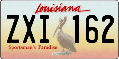 LA license plate ZXI162