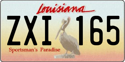LA license plate ZXI165