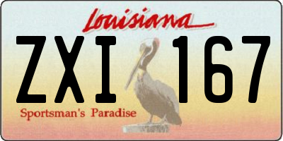 LA license plate ZXI167