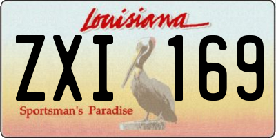 LA license plate ZXI169