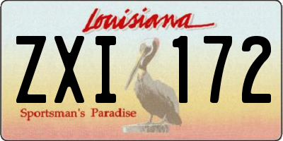 LA license plate ZXI172