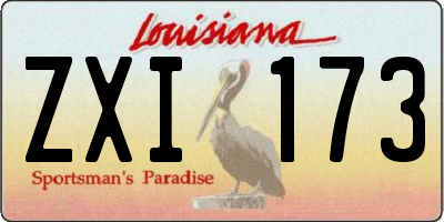 LA license plate ZXI173