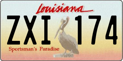 LA license plate ZXI174