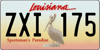 LA license plate ZXI175