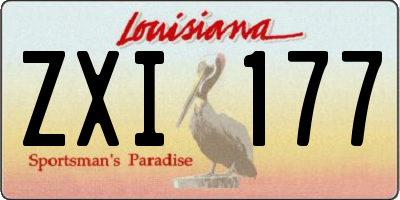 LA license plate ZXI177