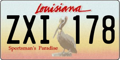 LA license plate ZXI178