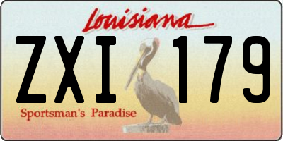 LA license plate ZXI179