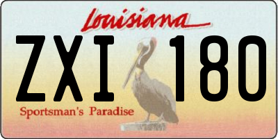 LA license plate ZXI180