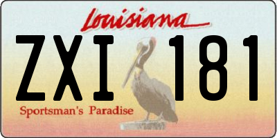 LA license plate ZXI181