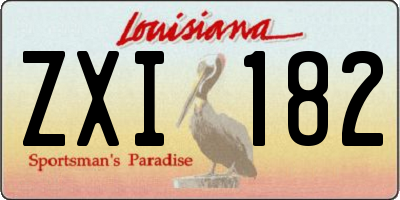 LA license plate ZXI182