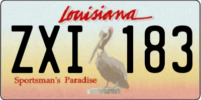 LA license plate ZXI183