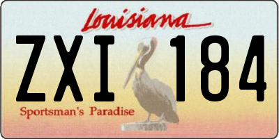 LA license plate ZXI184