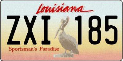 LA license plate ZXI185