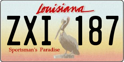 LA license plate ZXI187