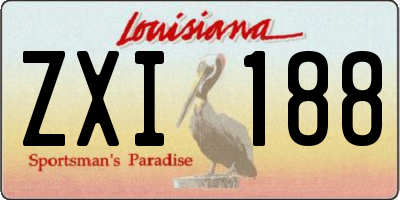 LA license plate ZXI188