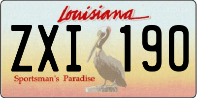 LA license plate ZXI190