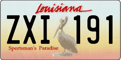 LA license plate ZXI191