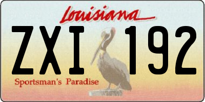 LA license plate ZXI192